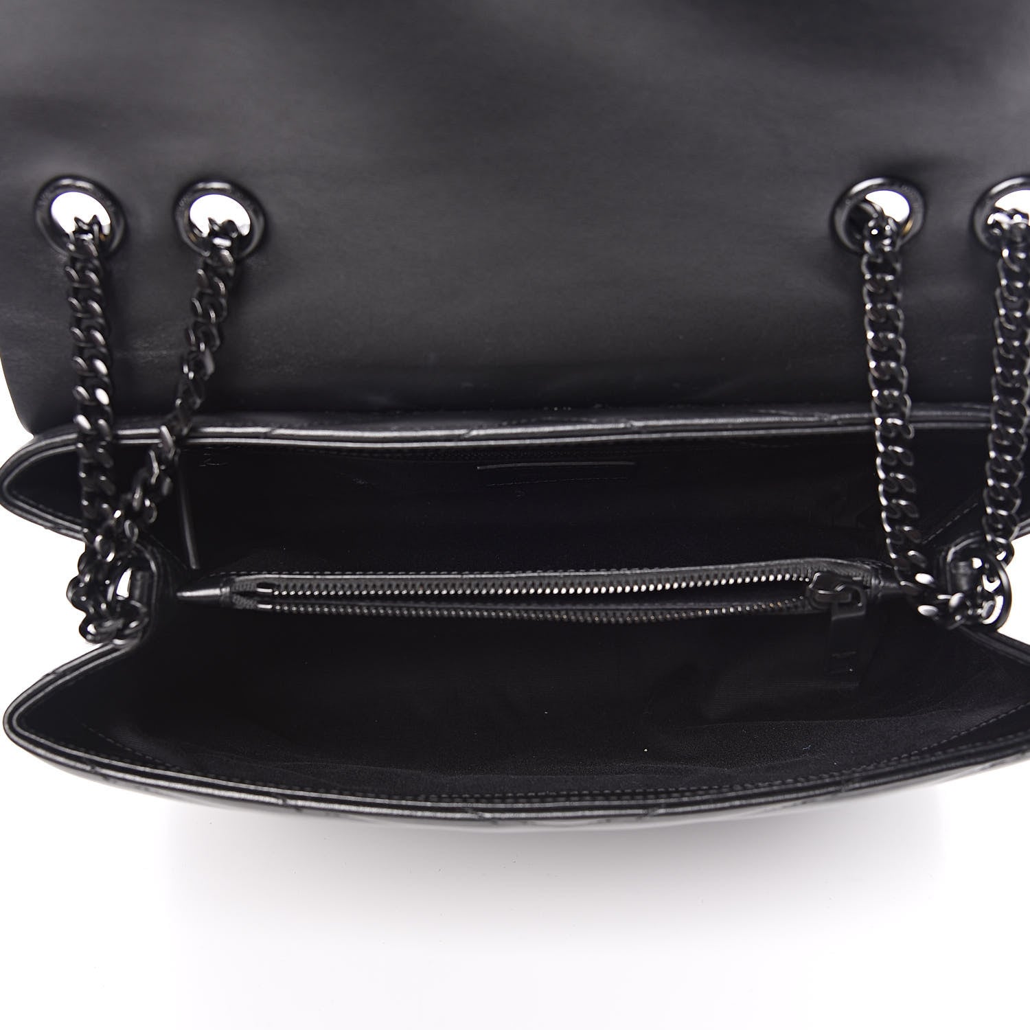 Saint Laurent Calfskin Y Quilted Monogram Medium Loulou Chain Satchel Black 5 of 10