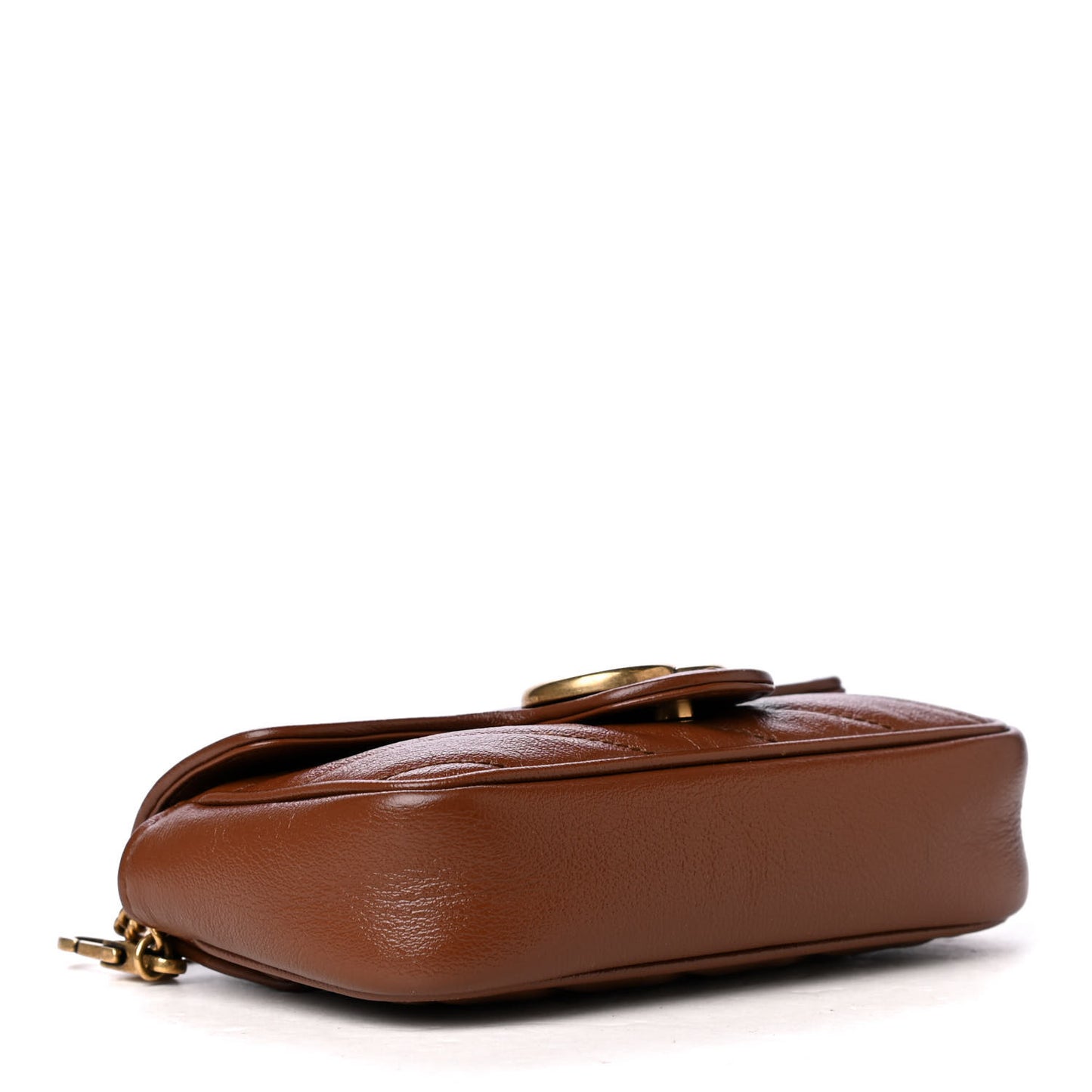 Azalea Calfskin Matelasse Diagonal Super Mini GG Marmont Shoulder Bag Cuir