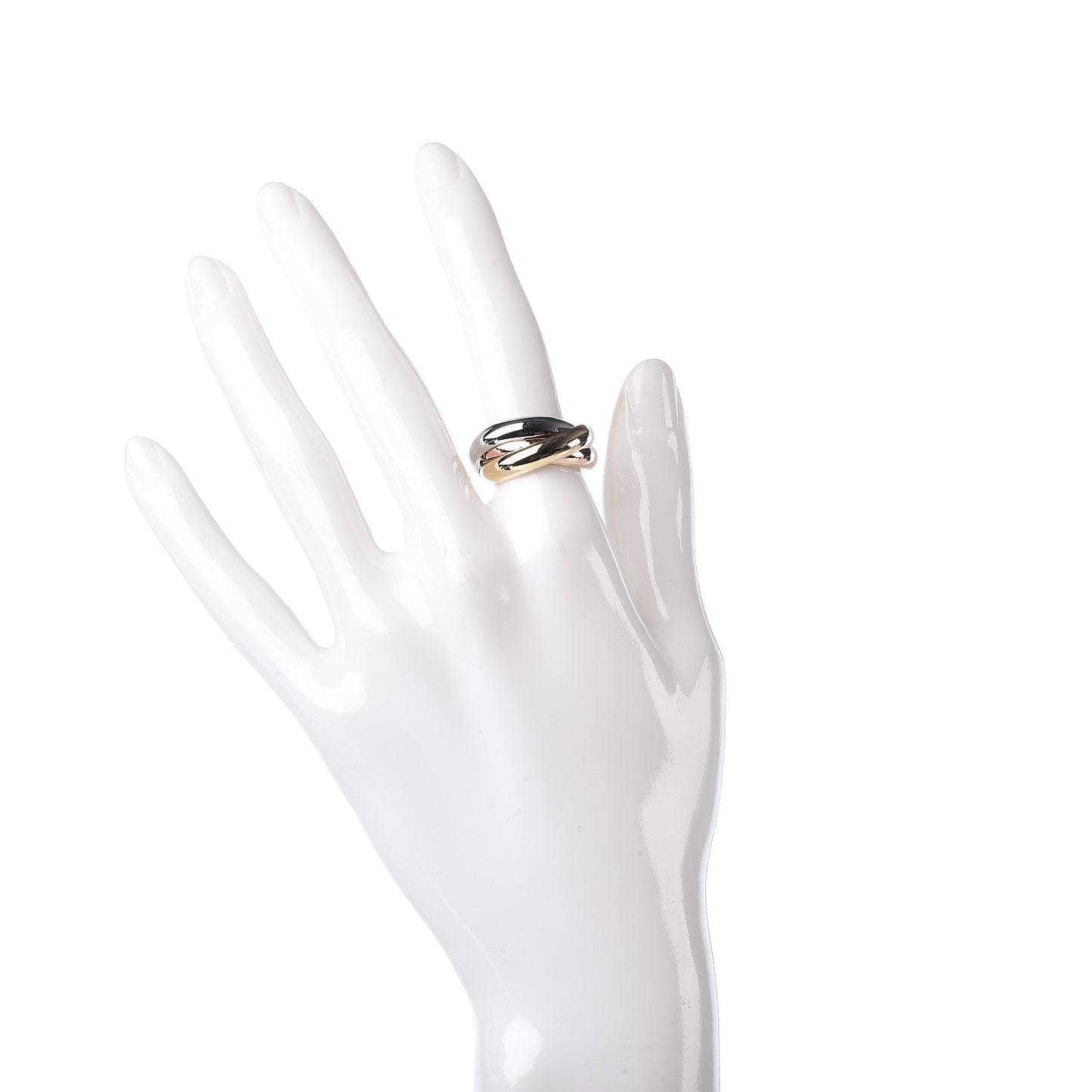 18K Pink Yellow White Gold Large Trinity Ring 52 6