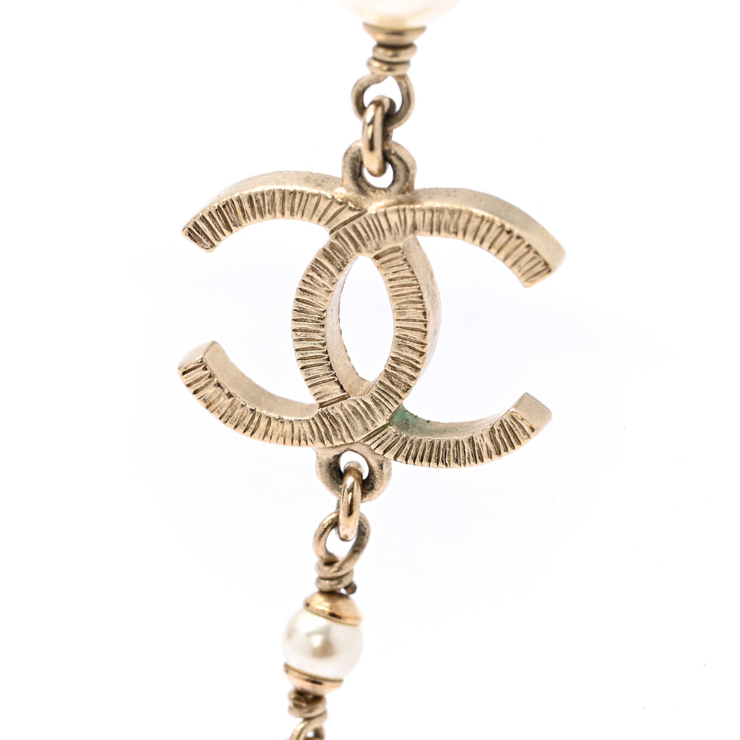 Pearl CC Star Long Necklace Gold