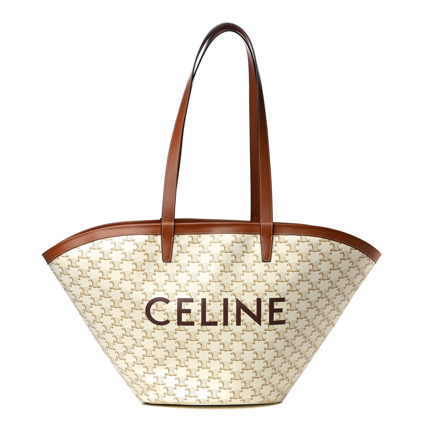 Calfskin Canvas Triomphe Large Couffin White