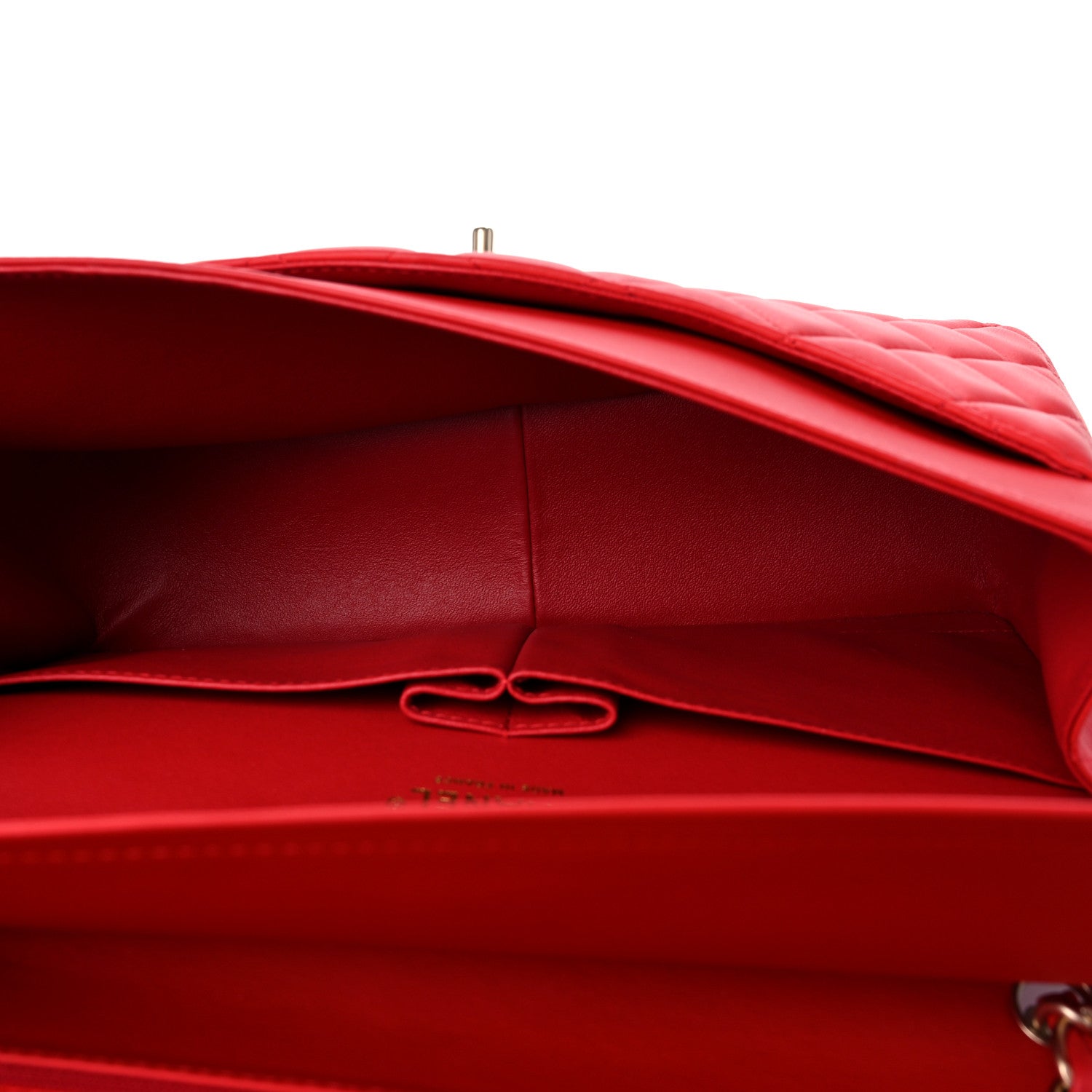 Chanel Lambskin Quilted Jumbo Double Flap Red 5 of 9