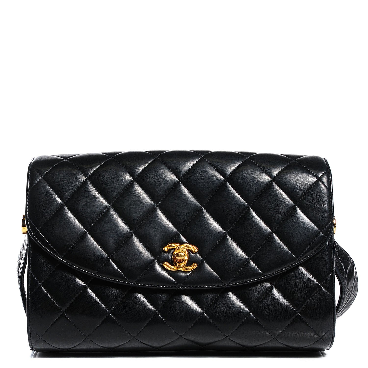Chanel Lambskin Quilted Flap Shoulder Bag Black 1 of 9