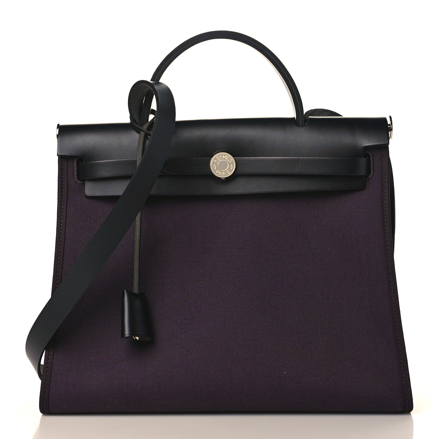 Hermes Military Toile Vache Hunter Herbag Zip 31 PM Prune 2 of 10
