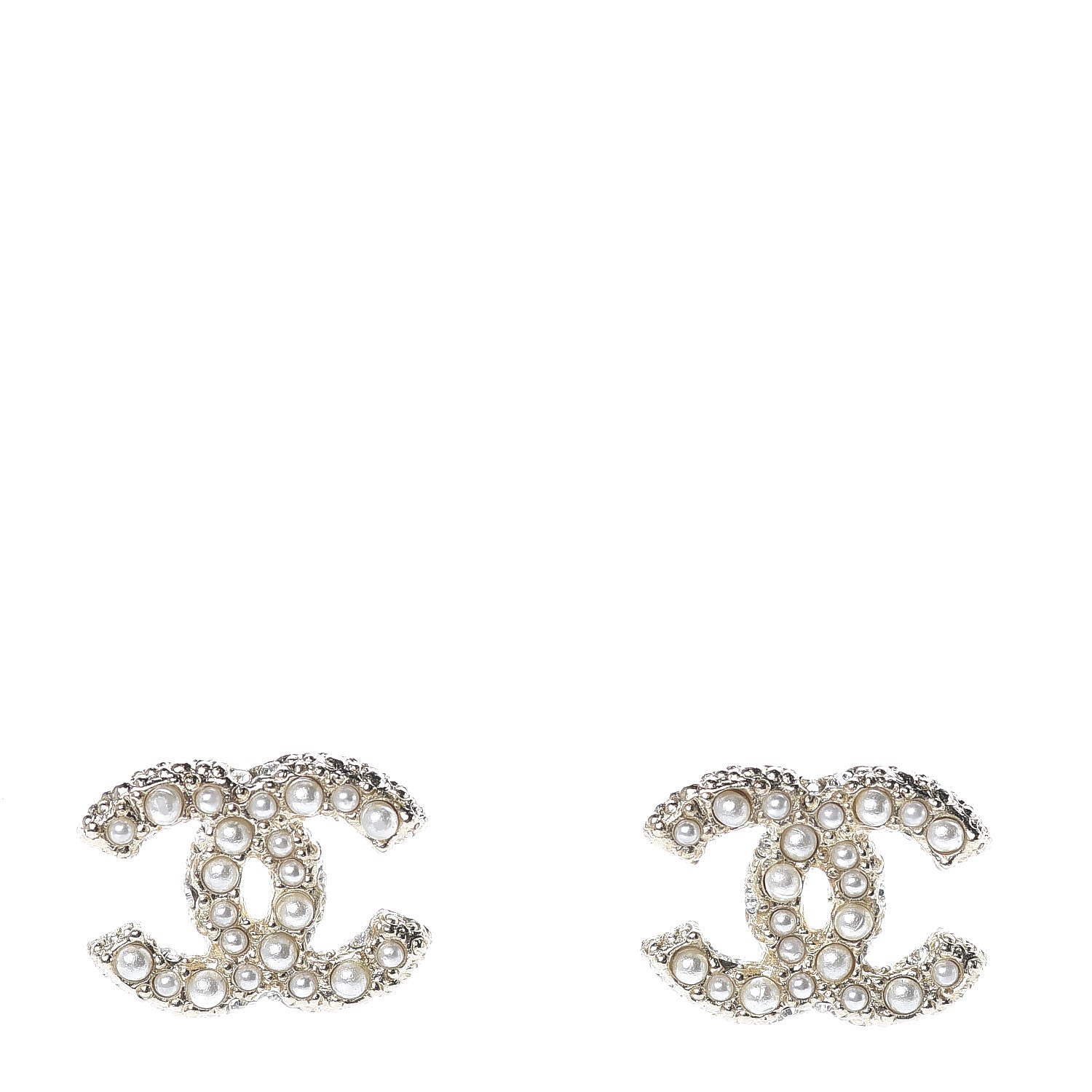 Chanel Pearl CC Earrings Light Gold 1 of 5