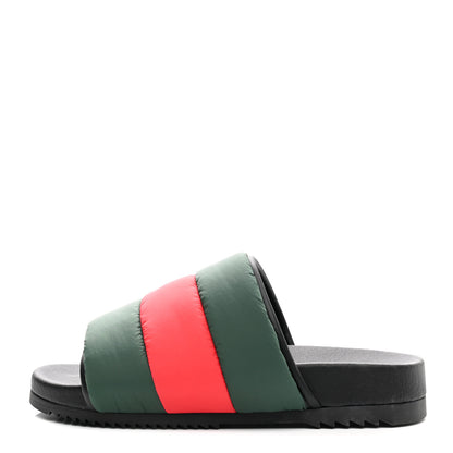 Gucci Nylon Web Womens Slide Sandals 37 Black Green Red 1 of 9