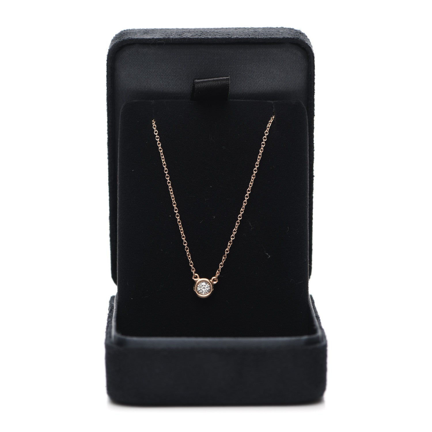 Tiffany 18K Rose Gold Diamond .17ct Elsa Peretti Diamonds by the Yard Pendant Necklace 5 of 5