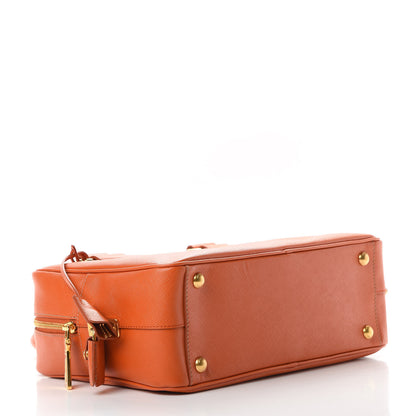 Prada Saffiano Bowler Top Handle Shoulder Papaya 4 of 12