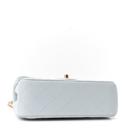 Chanel Lambskin Quilted Mini Rectangular Pearl Crush Flap Light Blue 4 of 11