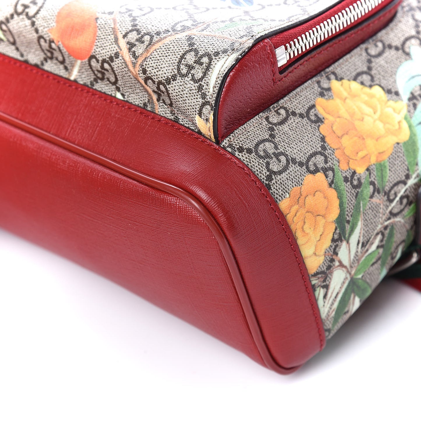 GG Supreme Monogram Tian Web Small Day Backpack Beige Multicolor Red