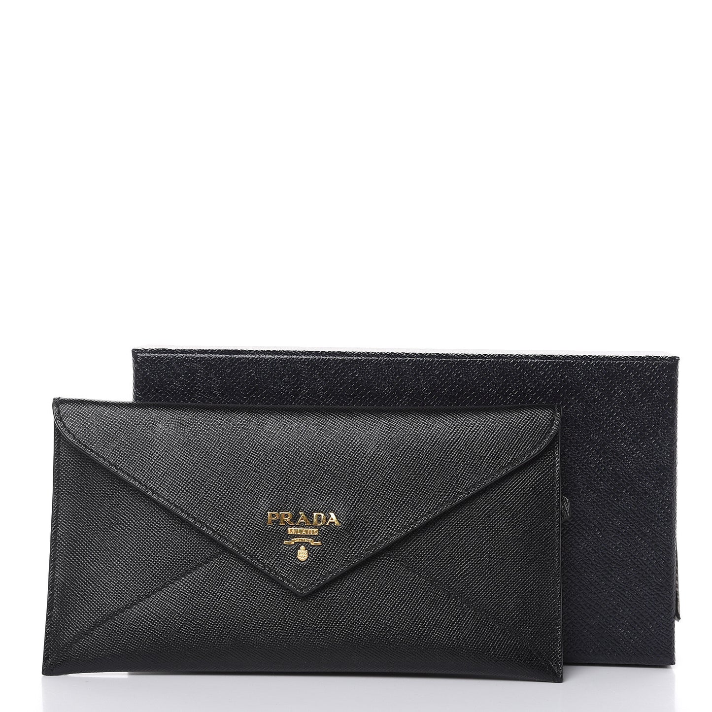 Saffiano Metal Envelope Wallet Black