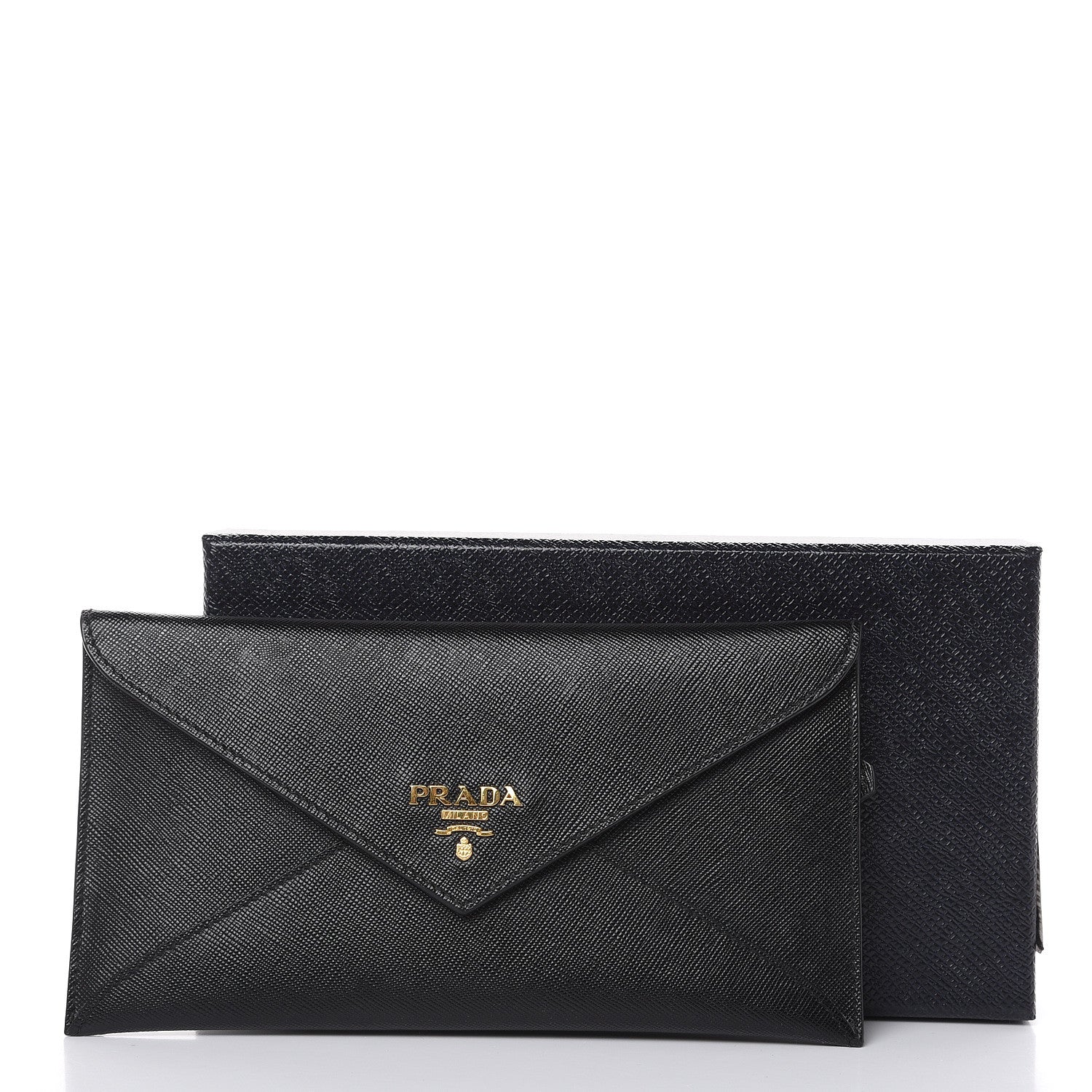 Prada Saffiano Metal Envelope Wallet Black 8 of 8