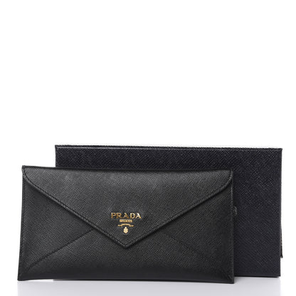 Prada Saffiano Metal Envelope Wallet Black 8 of 8