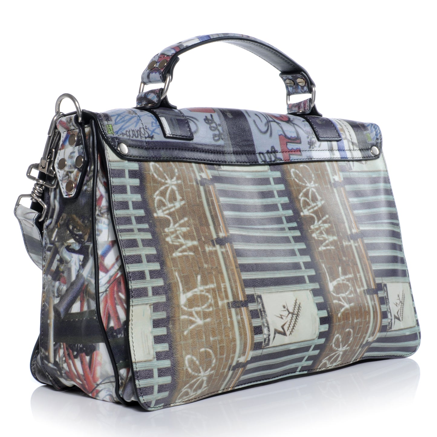 Leather PS1 Medium Gotham Print Satchel