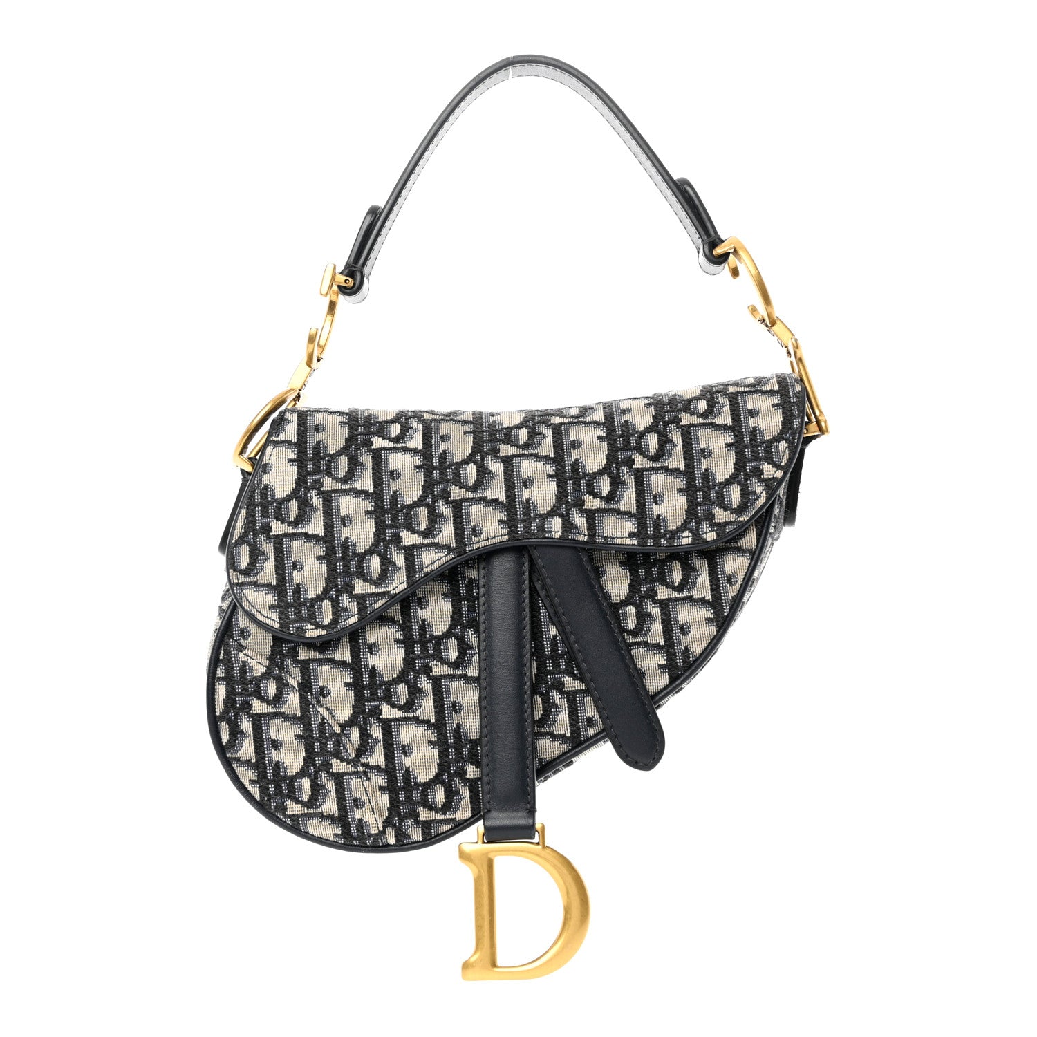 Christian Dior Oblique Mini Saddle Bag Blue 1 of 10