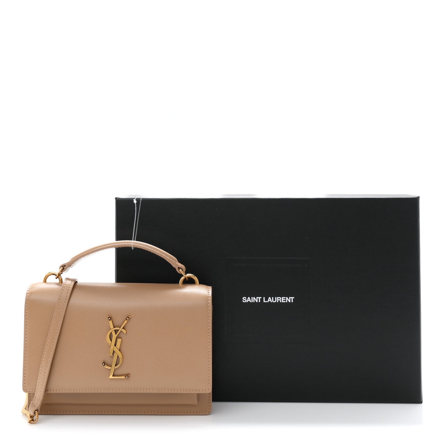 Calfskin Monogram Sunset Chain Wallet Dark Toffee