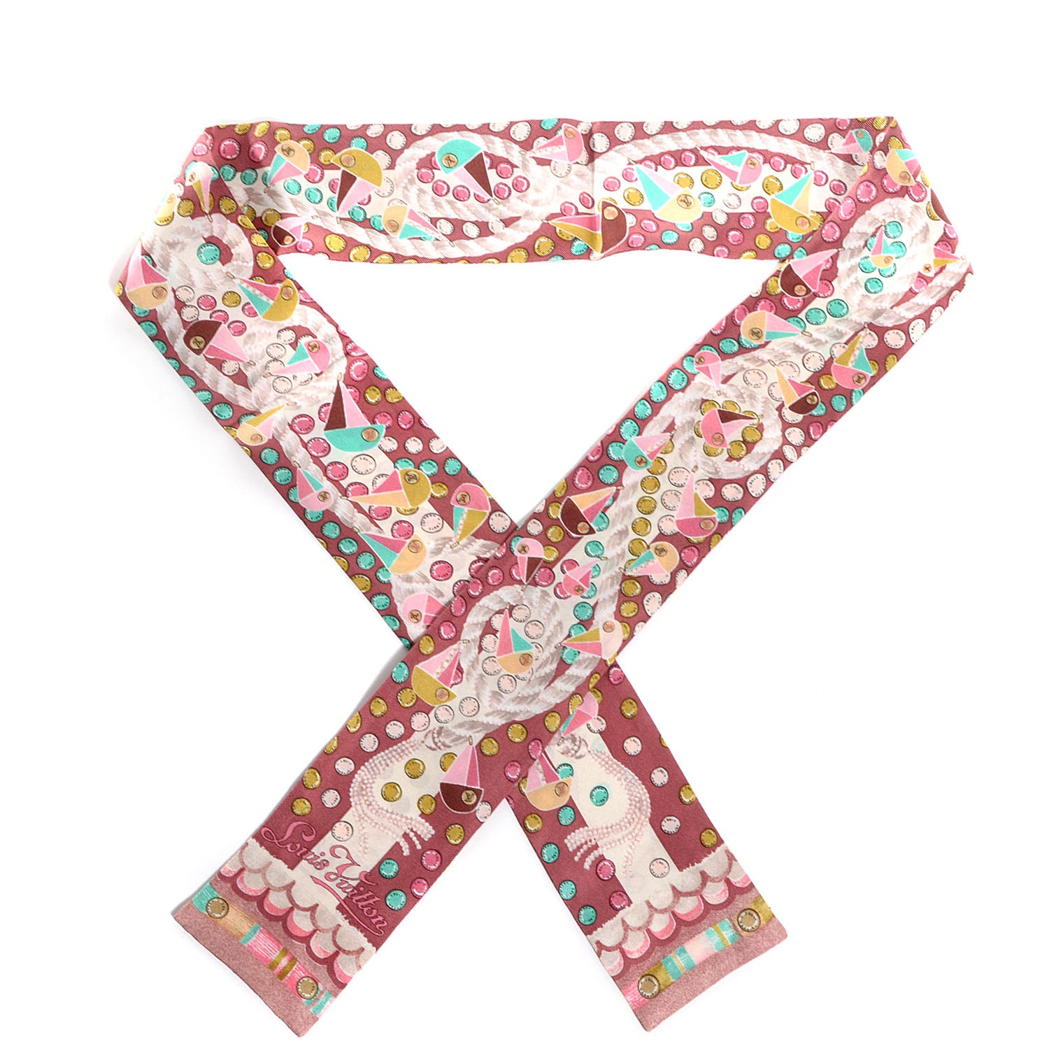 Louis Vuitton Silk Escale Bandeau Pink 1 of 6