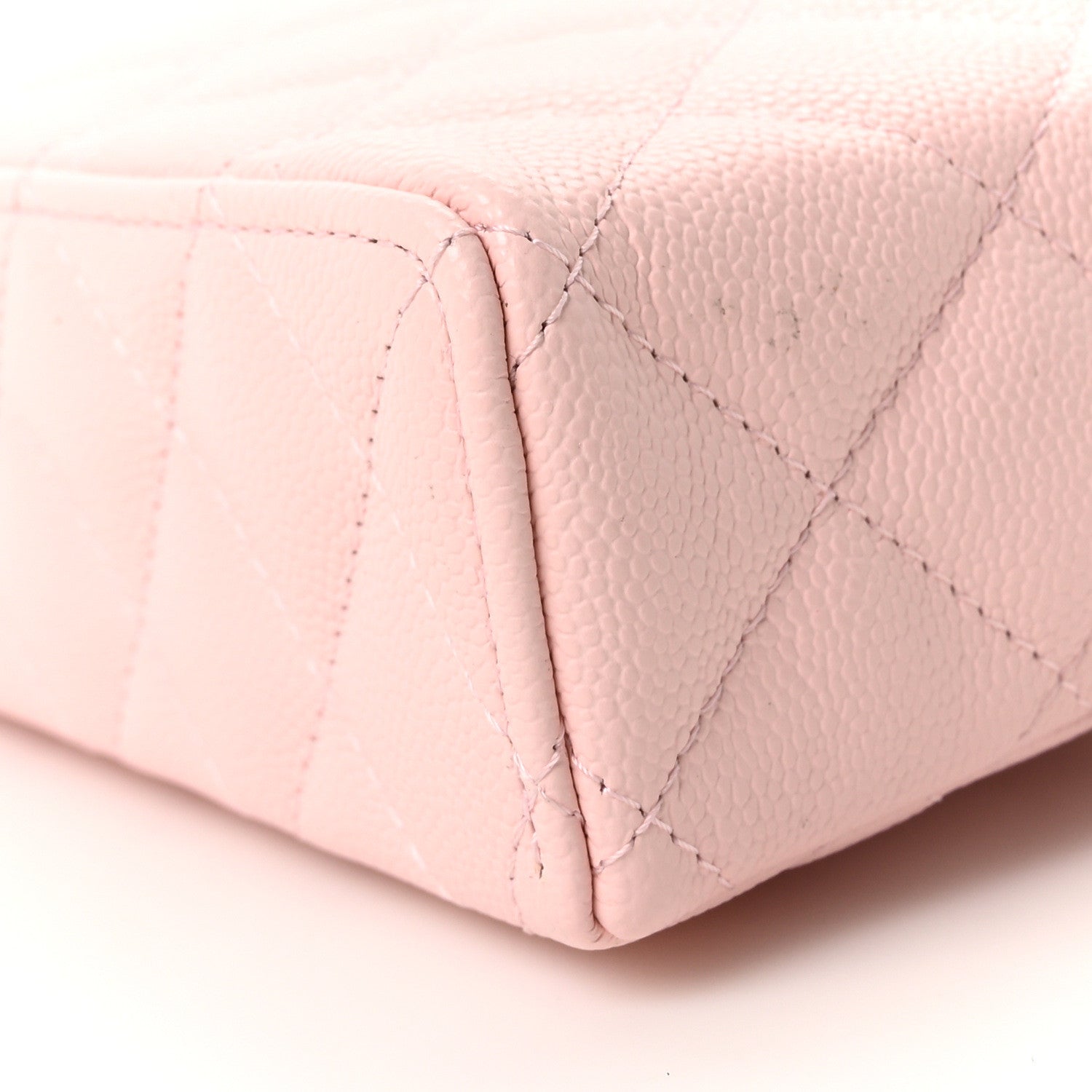 Chanel Caviar Quilted Top Handle Slim Vanity With Chain Light Pink 10 of 10