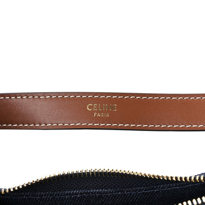 Celine Denim Ava Shoulder Bag Navy Tan 8 of 12