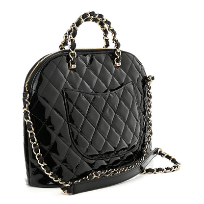 Chanel Patent Quilted Shiny Coco Small Shopping Bag Black 3 of 11
