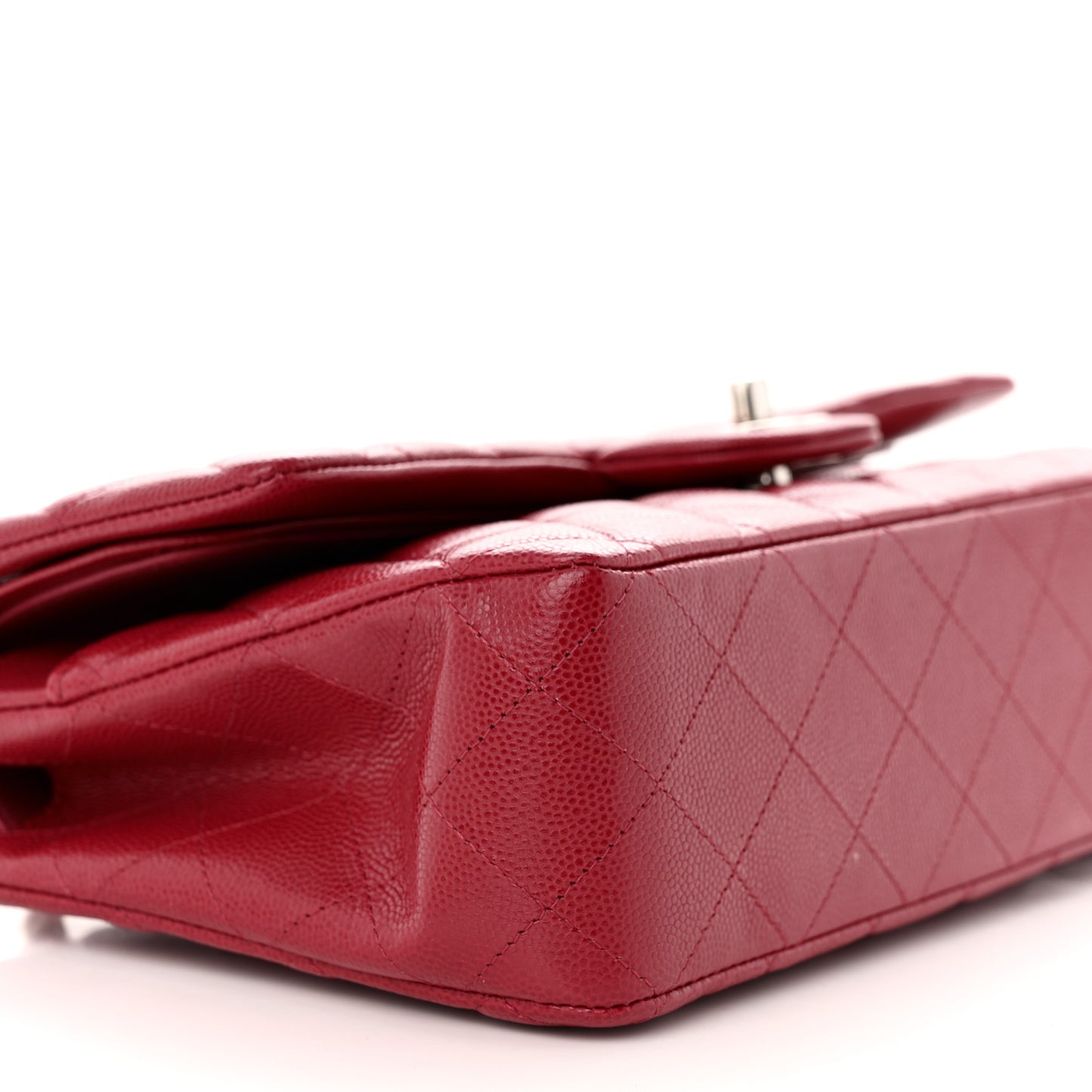Caviar Quilted Medium Double Flap Dark Pink