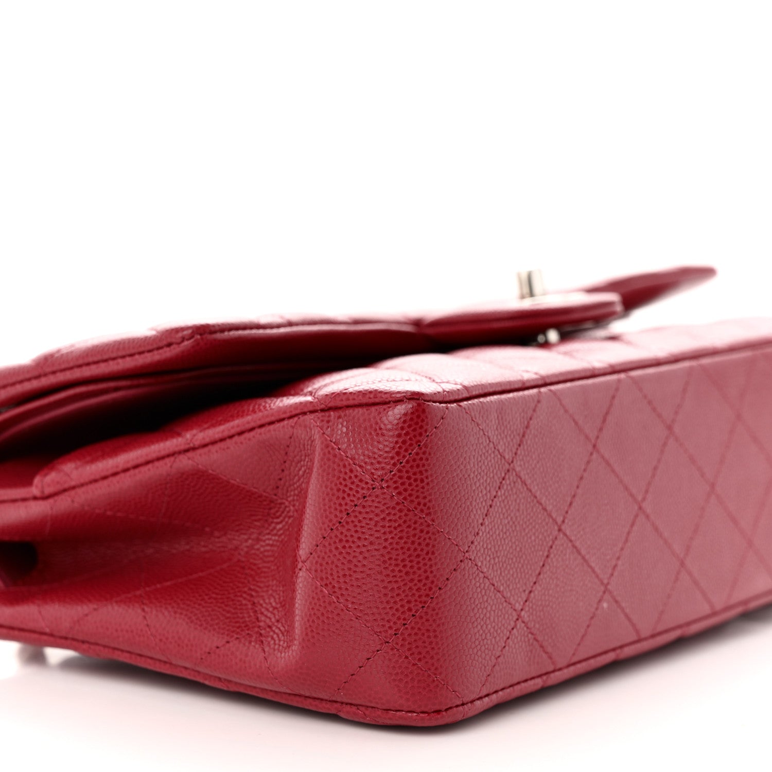 Chanel Caviar Quilted Medium Double Flap Dark Pink 9 of 11