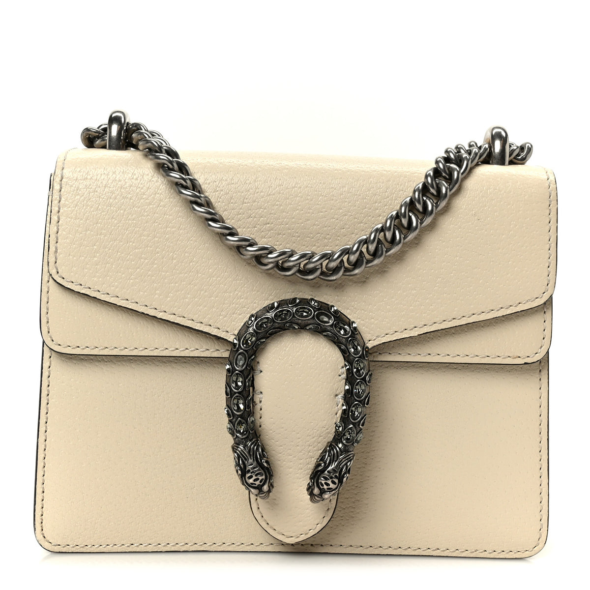 Gucci Textured Calfskin Crystal Mini Dionysus Shoulder Bag Mystic White 1 of 11