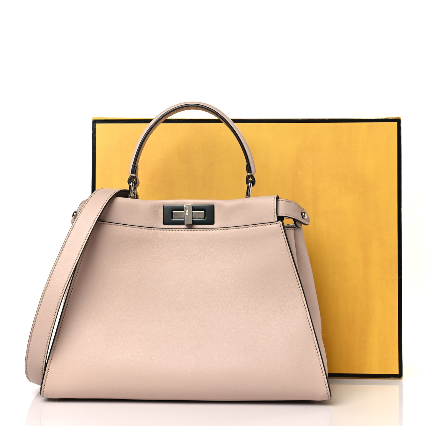 Vitello Seta Shiny Nappa Medium Peekaboo Iconic Satchel Soap Opale