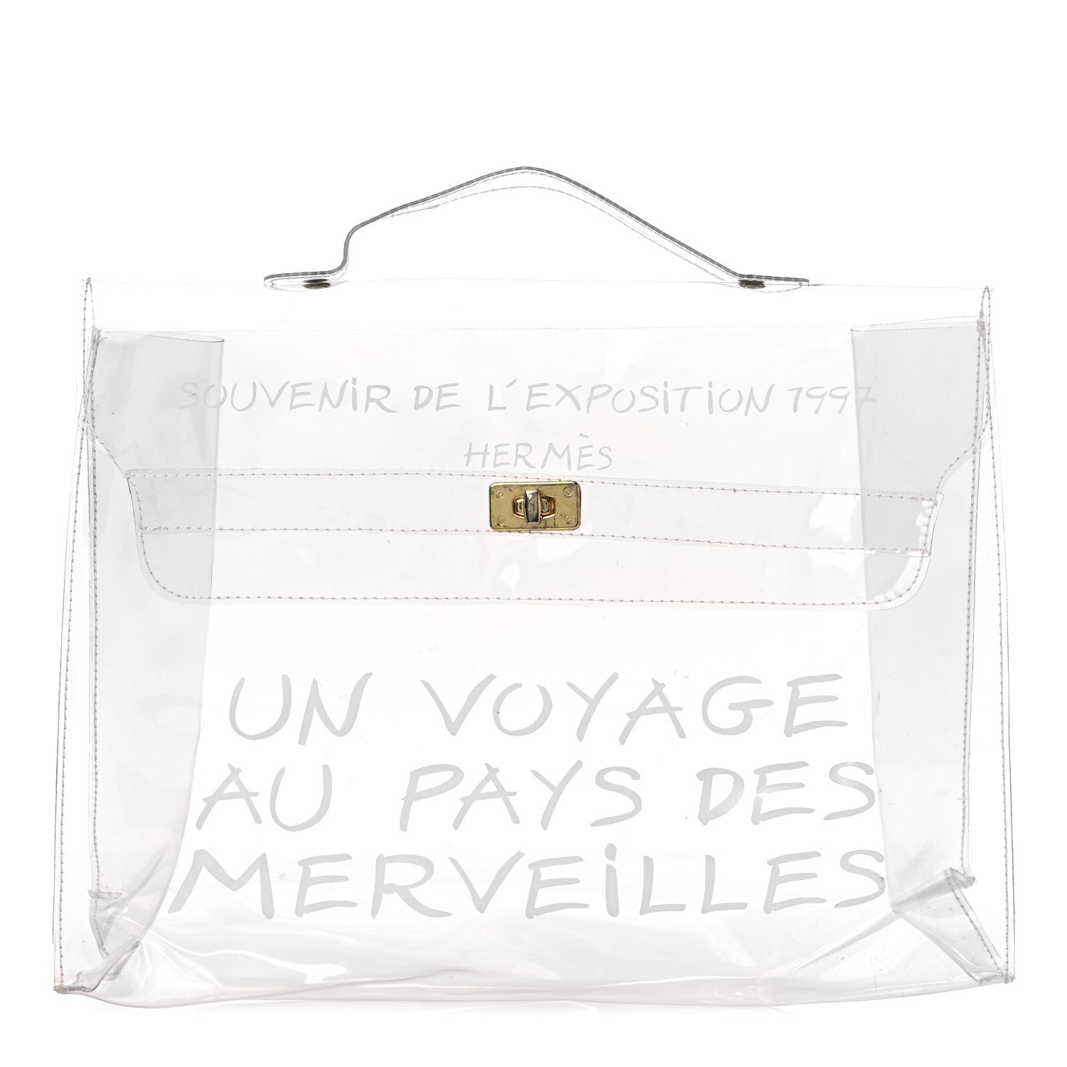 Hermes Vinyl Souvenir De L'Exposition Kelly Transparent 1 of 9