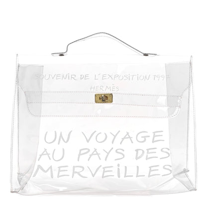 Hermes Vinyl Souvenir De L'Exposition Kelly Transparent 1 of 9