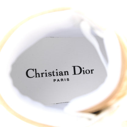 Christian Dior Nylon Laminated Calfskin Womens D-Player High Top Sneakers 37.5 White Gold 7 of 8