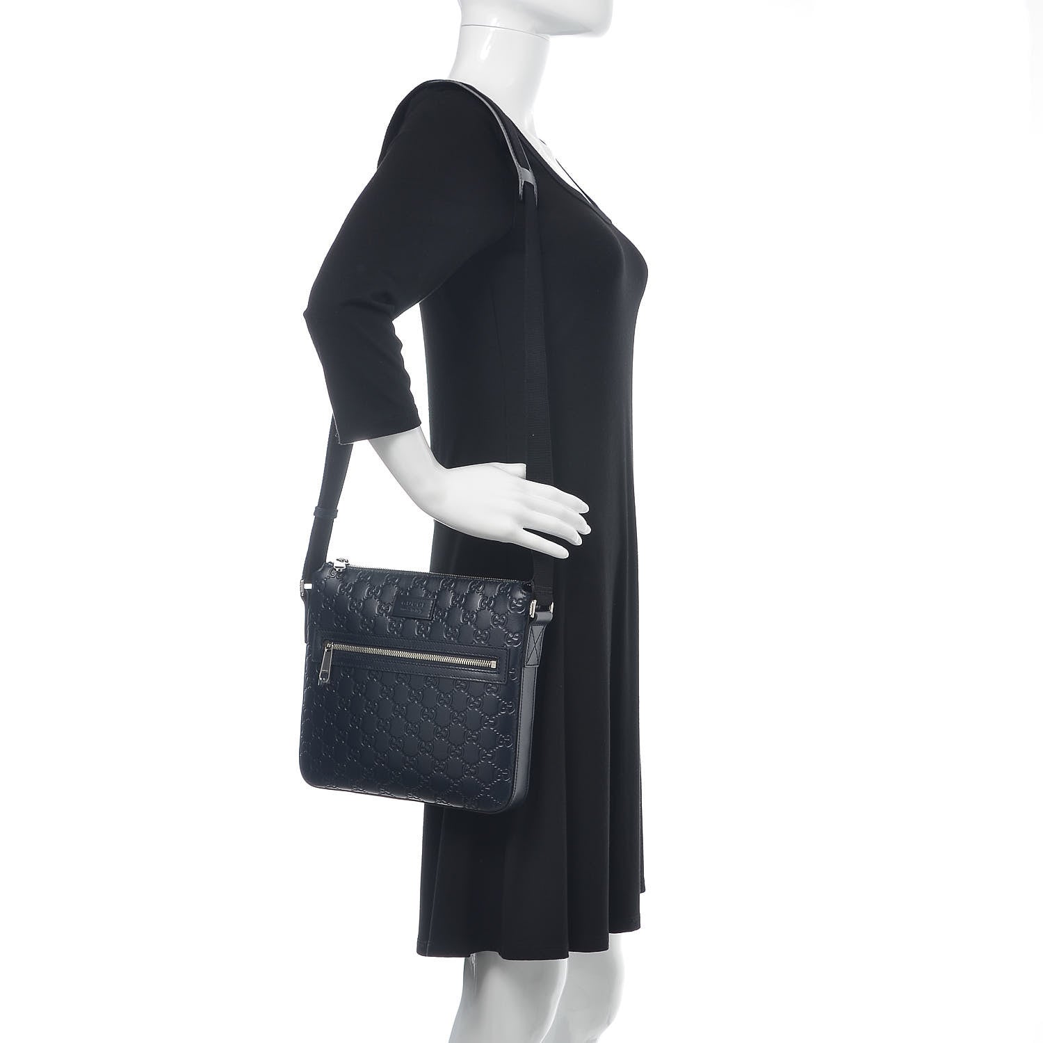 Gucci Guccissima Signature Small Messenger Bag Blue 2 of 10