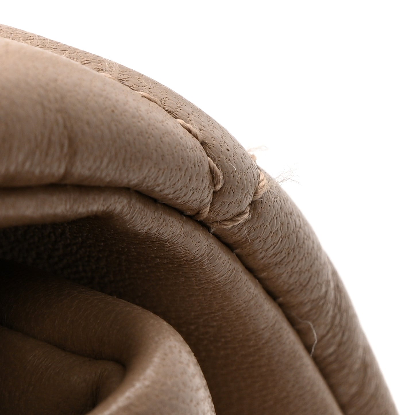 Lambskin Quilted Sade Puffer Envelope Clutch Dark Beige