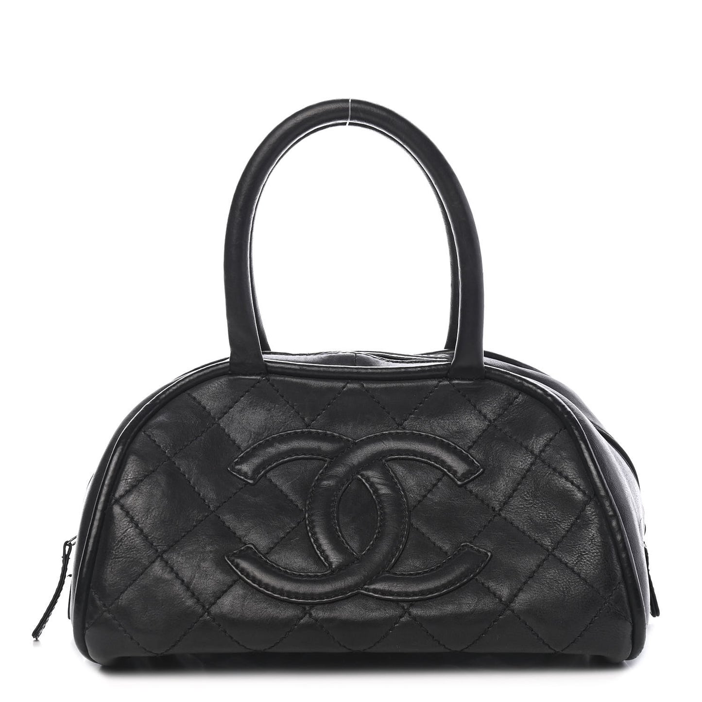 Caviar Quilted Small Bowler Black