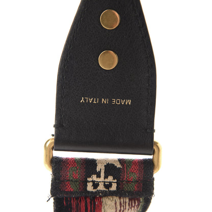 Christian Dior Canvas Embroidered Studded Bohemian Shoulder Strap Red 5 of 5