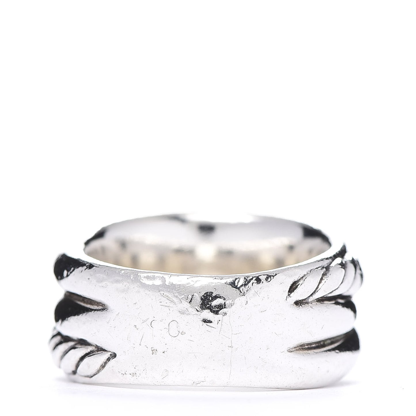 Sterling Silver 12mm Crossover Cable Ring 51 5.75