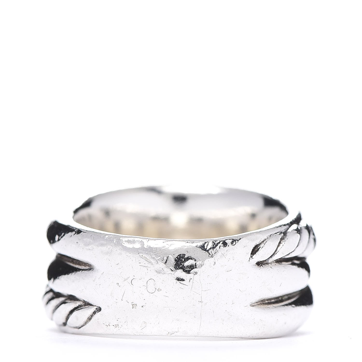 David Yurman Sterling Silver 12mm Crossover Cable Ring 51 5.75 3 of 4