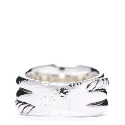 David Yurman Sterling Silver 12mm Crossover Cable Ring 51 5.75 3 of 4