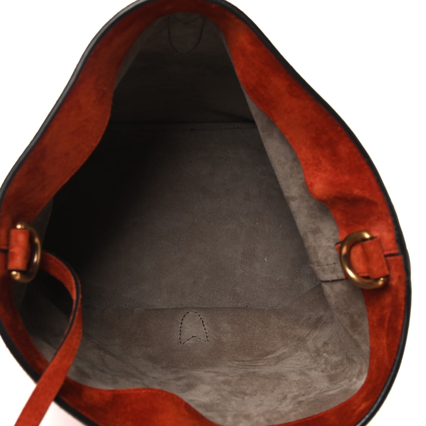 Suede Small Jackie Bucket Bag Deep Paprika