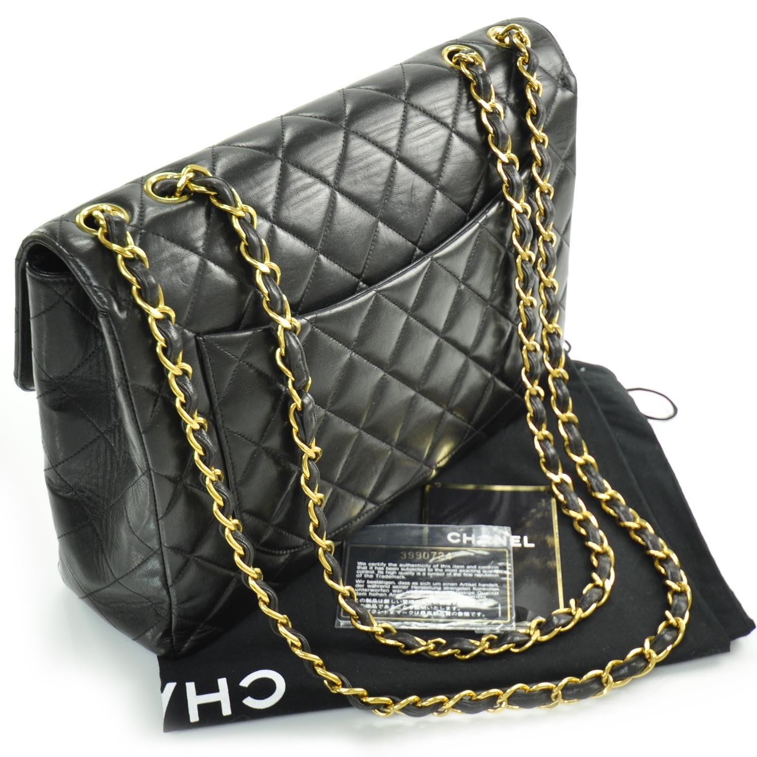 Chanel Lambskin Jumbo Flap Black GHW 3 of 10