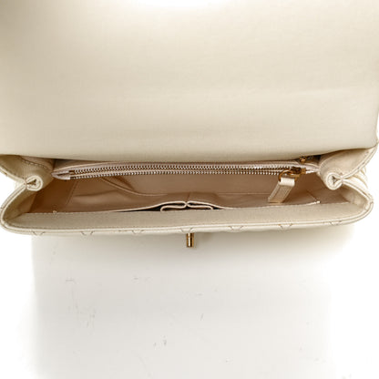 Chanel Caviar Elaphe Quilted Small Coco Handle Flap Ivory 5 of 11
