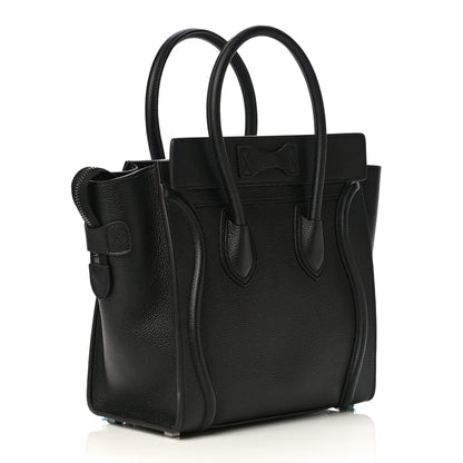 Celine Drummed Calfskin Micro Luggage Black 3 of 12