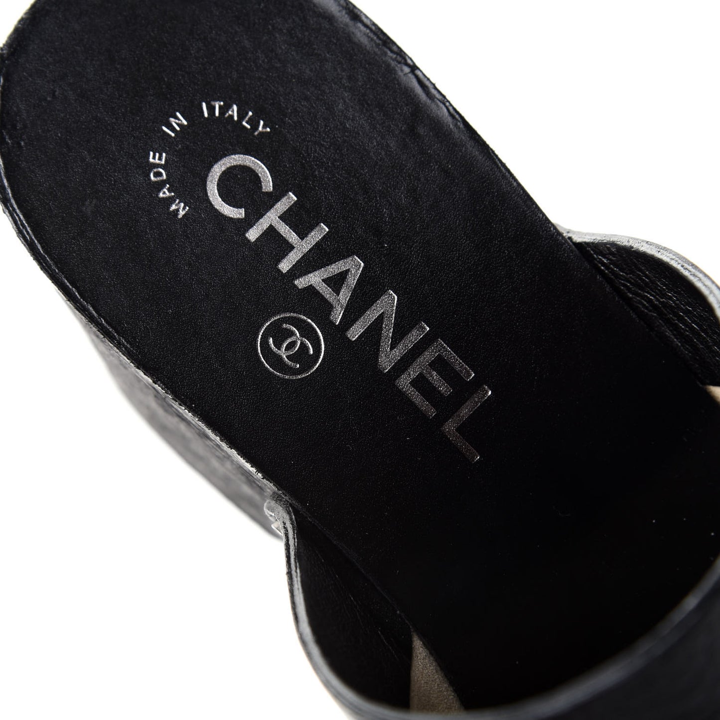 Calfskin CC Lucky Charms Studded Clogs 40 Black