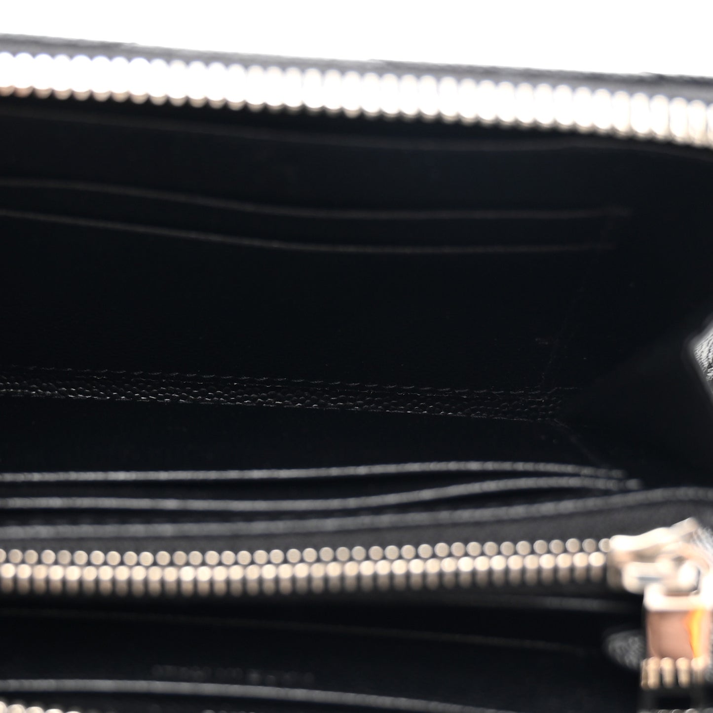 Grain De Poudre Matelasse Chevron Monogram Small Zip Around Wallet Black