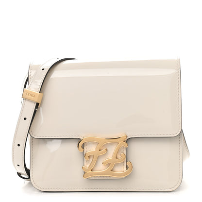 Fendi Vitello Vernice Mou Karligraphy Crossbody Bag Latte 1 of 11