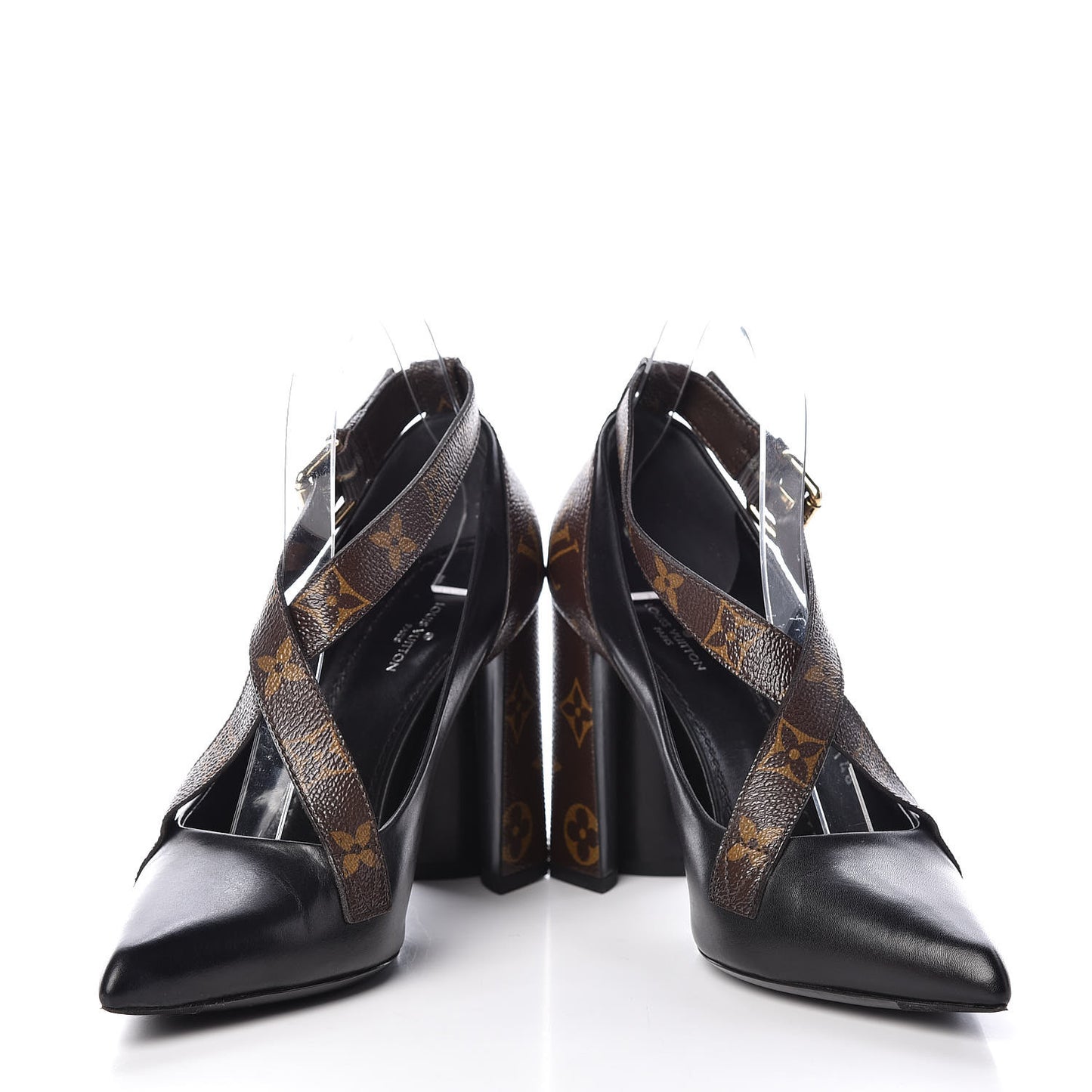 Calfskin Monogram Matchmake Cross Pumps 37.5 Black