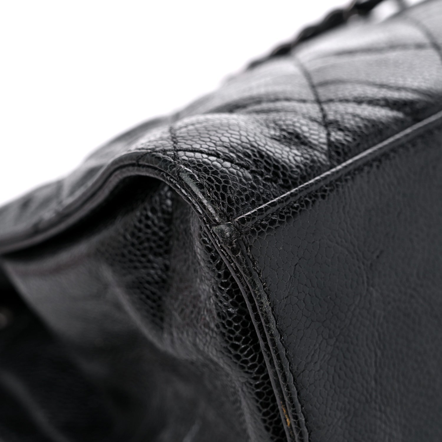 Chanel Crumpled Grained Calfskin Jumbo CC Crave Flap Black 10 of 15