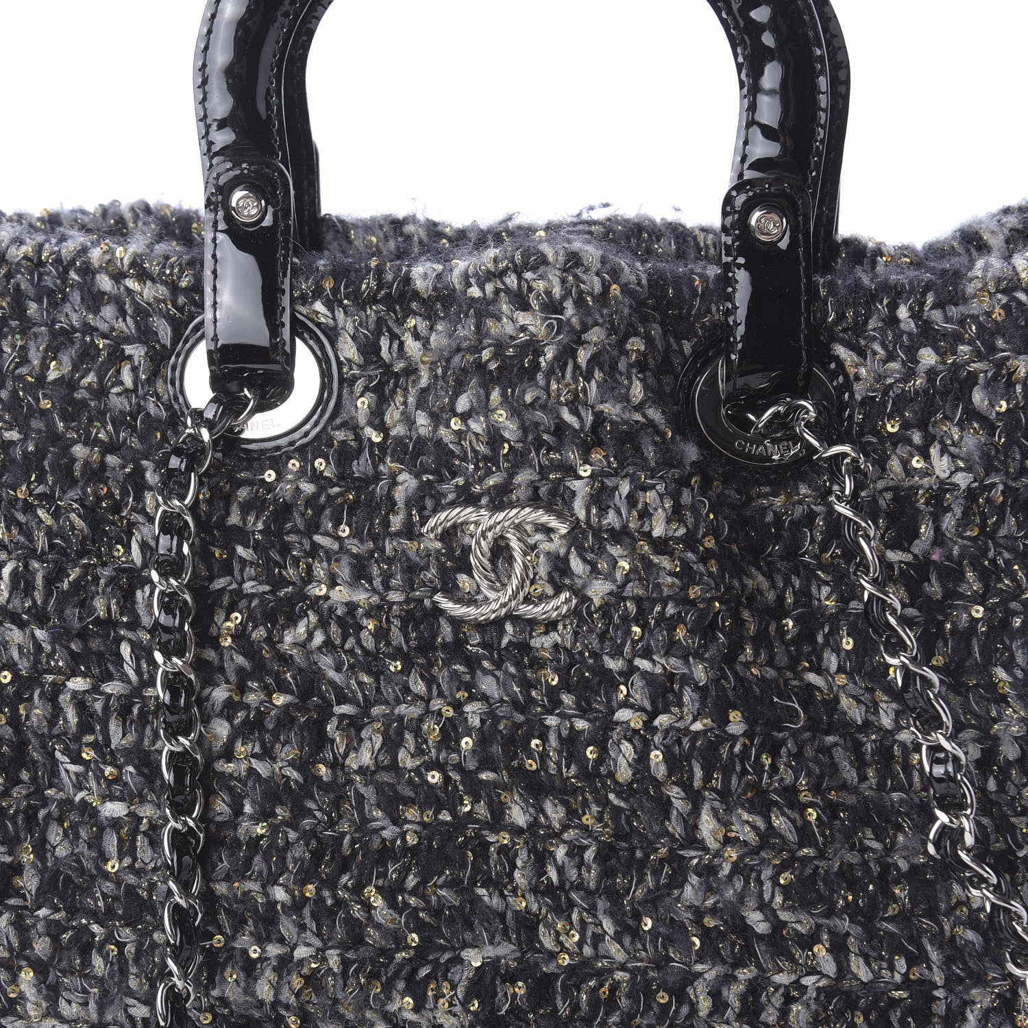 Chanel Patent Tweed Sequin Shopping Tote Multicolor 11 of 11