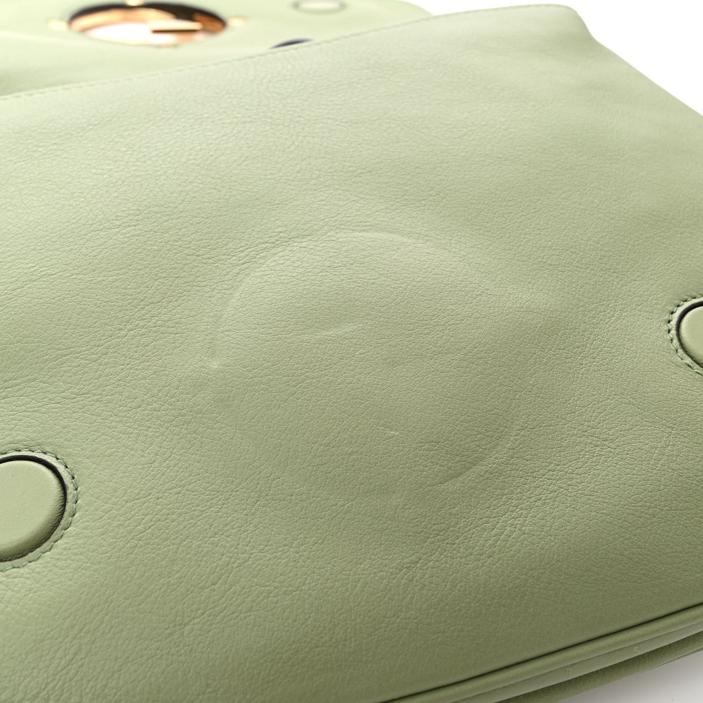Roxy Calfskin Web Medium Blondie Top Handle Shoulder Flap Bag Salamander Green