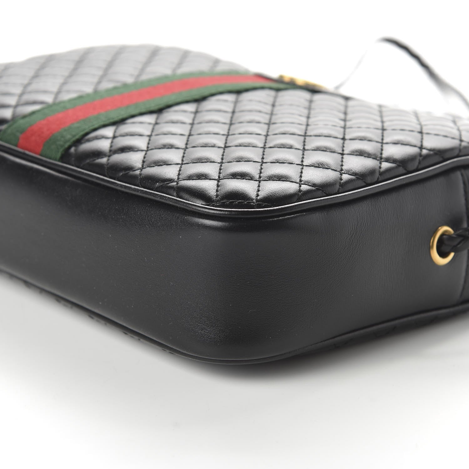 Gucci Calfskin Web Trapuntata Small GG Shoulder Bag Black 7 of 10